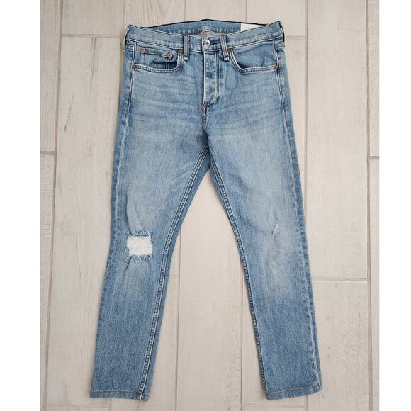 rag & bone Other - Rag & Bone 29x25 Fit 1 Extra Slim Denim Pants Button Fly Distressed Light